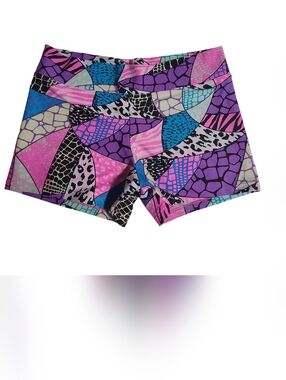 Women's Athletic Shorts in Purple & Pink Abstract Print